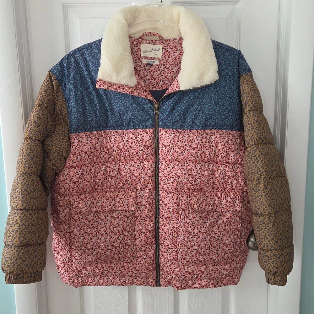 Universal Thread Multicolor Puffer Jacket - Picture 1 of 16